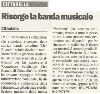 Il Gazzettino di Padova, 28 agosto 2002